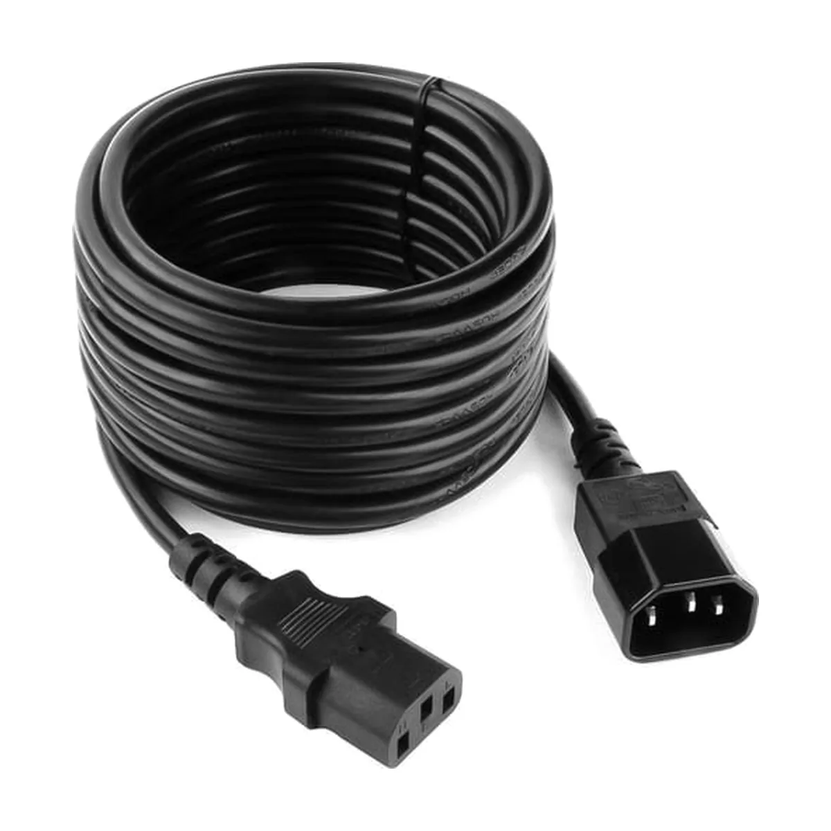 Кабель питания сист.блок-монитор Cablexpert PC-189-VDE-5M, 5м, C13-C14, VDE, 10А, Сечение провода: 0,75 мм2, черный, с заземлением