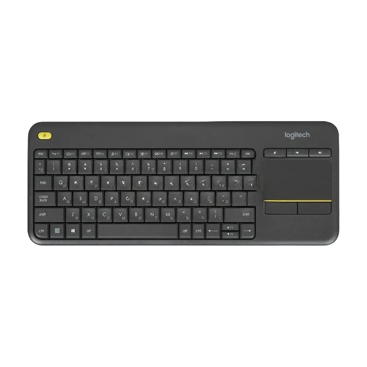 Клавиатура Logitech K400 Wireless Touch Plus беспроводная, радиоканал, чёрный