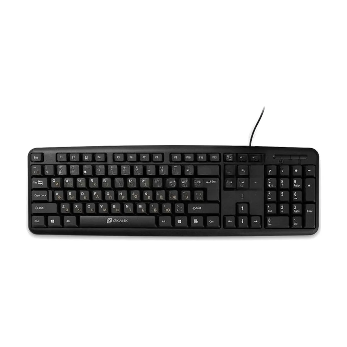 Клавиатура проводная Oklick 130M, USB, черный