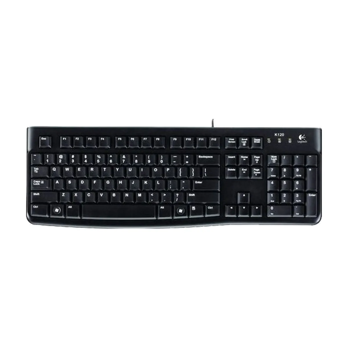 Клавиатура проводная Logitech K120 for business, USB черный (заводская гравировка)