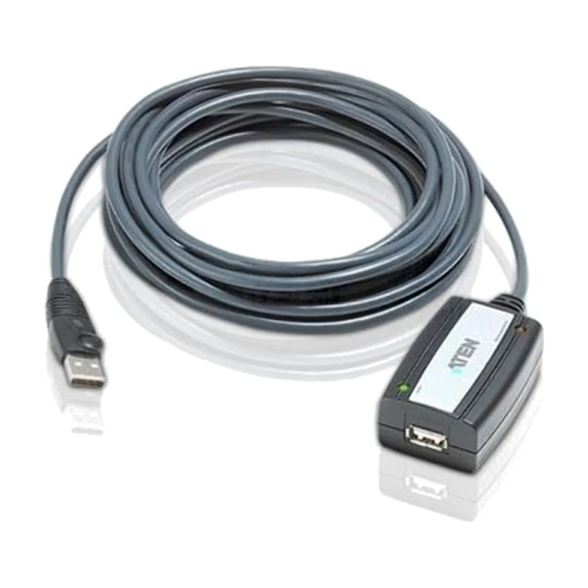Кабель удлинитель активный(с усилителем) USB 2.0 AM/AF 5m, ATEN UE250-AT, 4 pin, опрессованный, серый