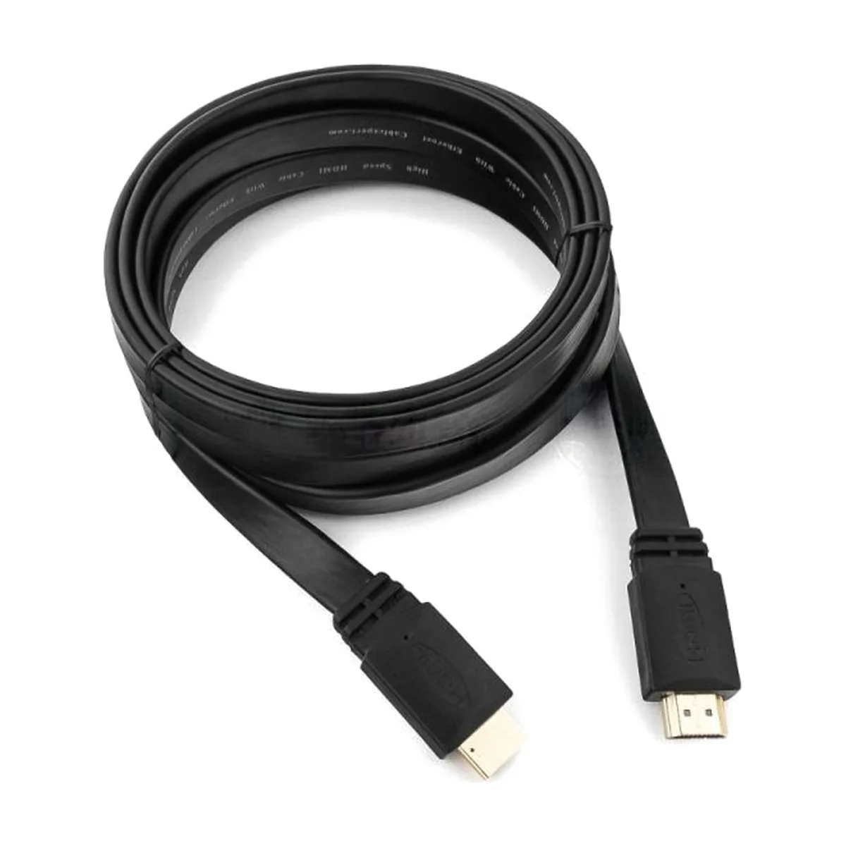 Кабель Cablexpert HDMI CC-HDMI4F-10, 19M/19M, v2.0, медь, позол.разъемы, экран, плоский кабель, 3м, черный, пакет