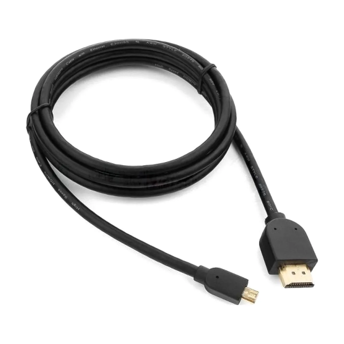 Кабель Cablexpert HDMI-micro HDMI CC-HDMID-6, 19M/19M, v2.0, медь, позол.разъемы, экран, 1.8м, черный, пакет