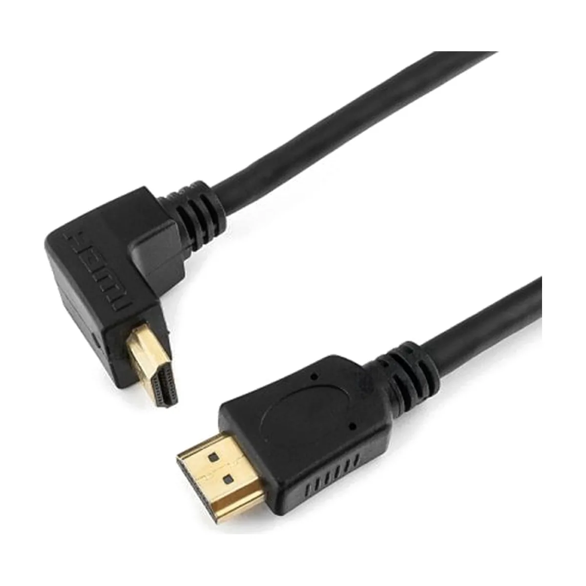 Кабель Cablexpert HDMI CC-HDMI490-15, 19M/19M, v2.0, медь, позол.разъемы, экран, угловой, 4.5м, черный, пакет