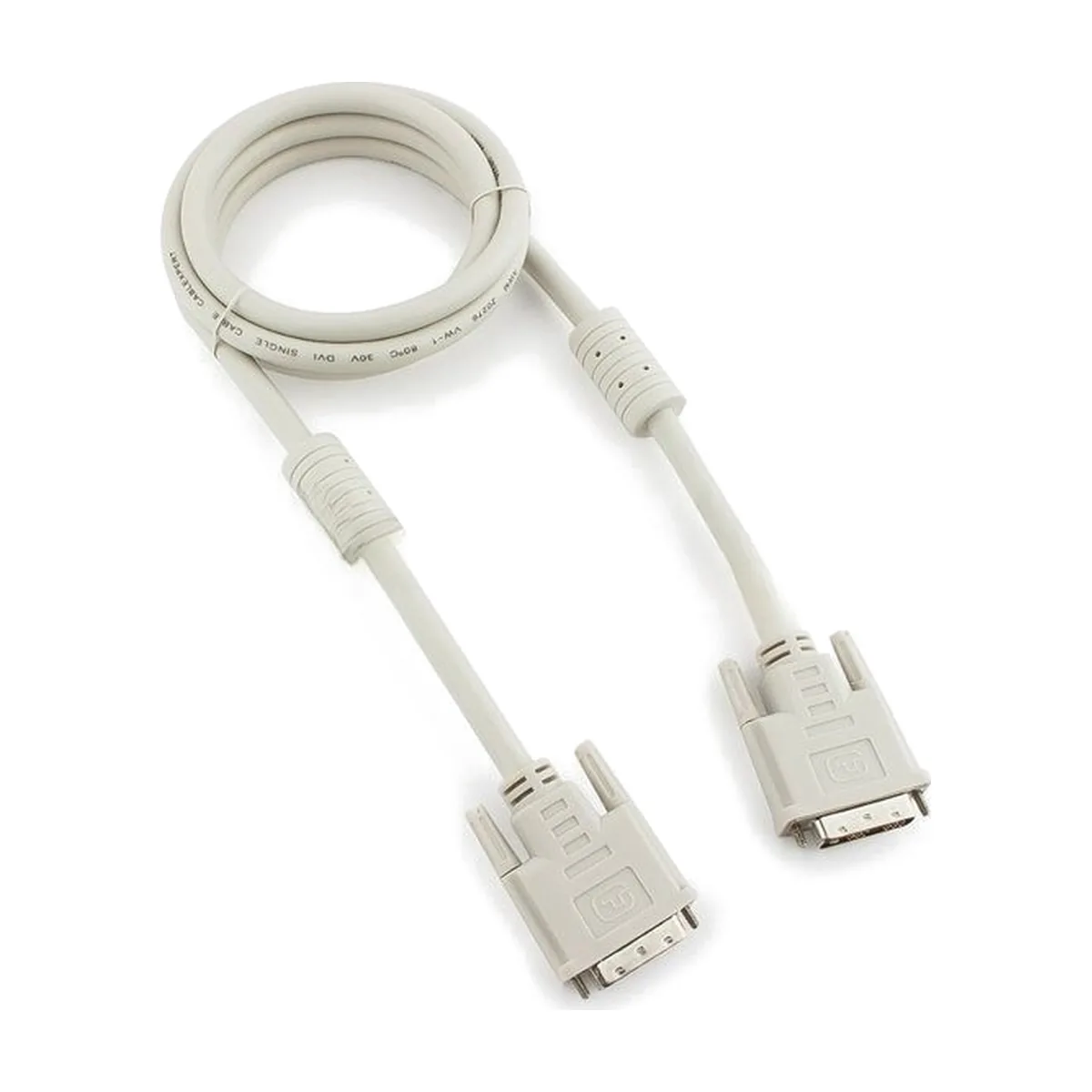 Кабель DVI-D single link Gembird/Cablexpert CC-DVI-6C, 19M/19M, 1.8м, серый, экран, феррит.кольца, пакет