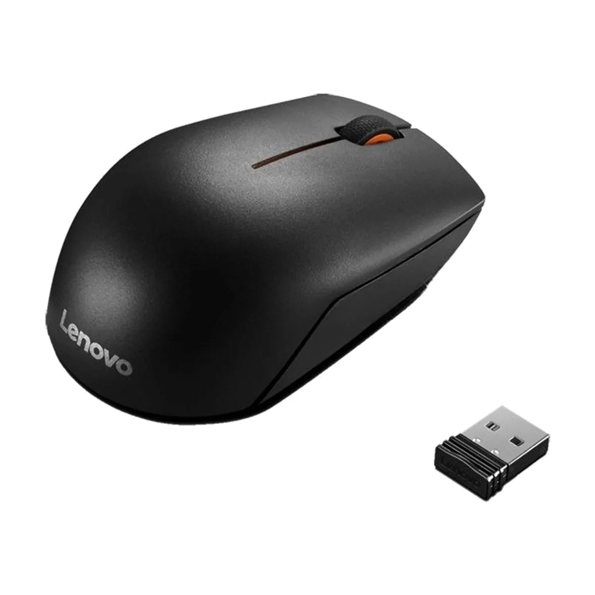 Мышь беспроводная Lenovo 300 черный, 1000 dpi, радиоканал, USB, кнопки - 3