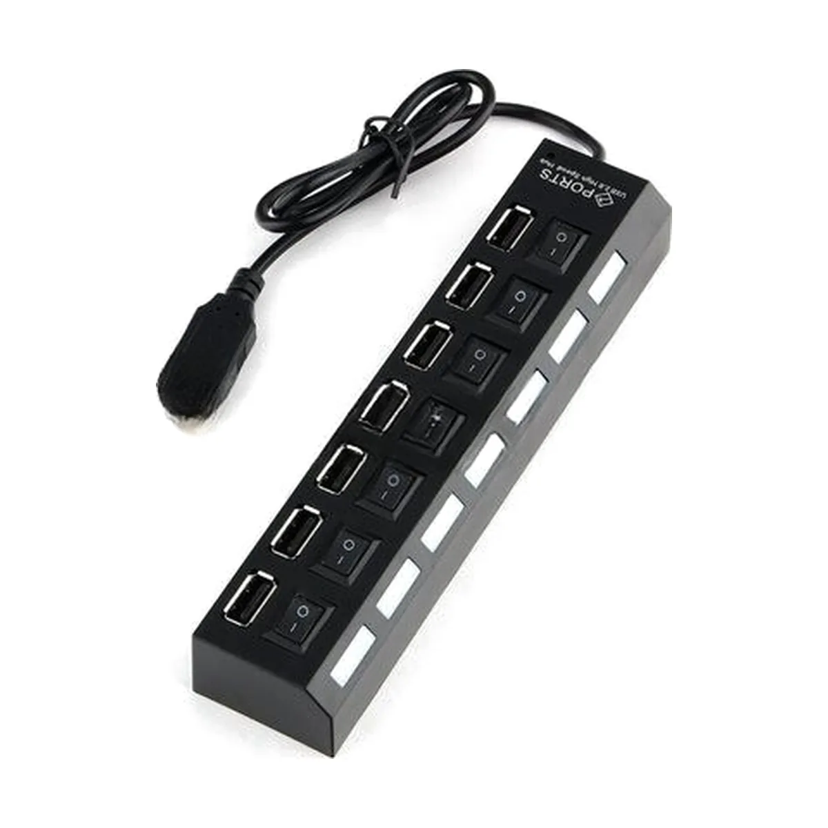 USB-концентратор Gembird UHB-U2P7-02, USB 2.0, USB 7 портов, USB/Адаптер: 5 В / 2 A