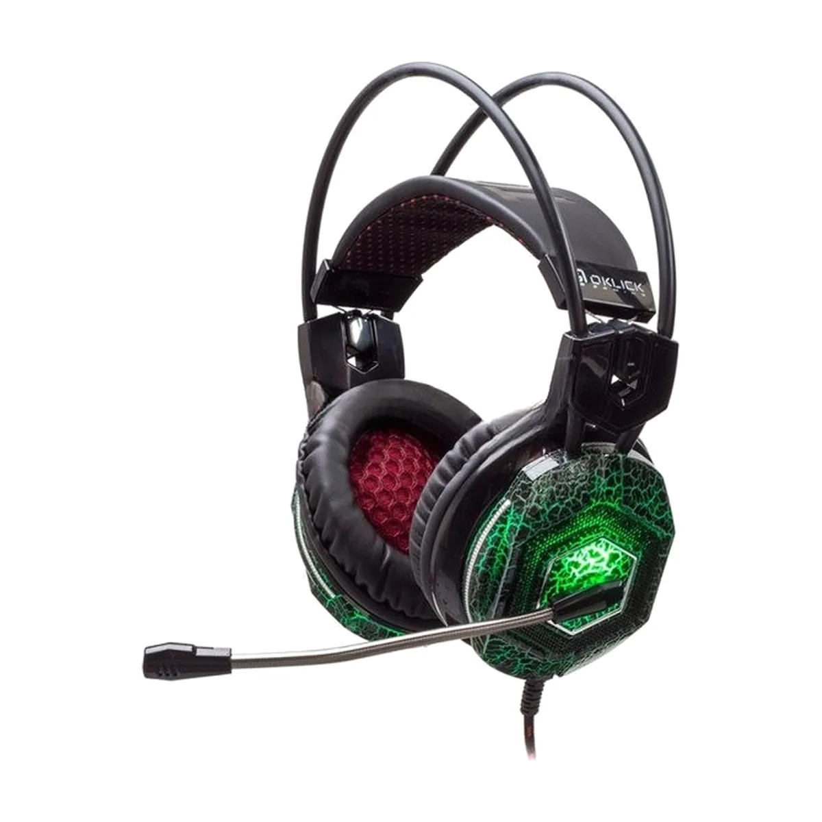 Гарнитура Oklick HS-L500G зелёный/чёрный, проводная, USB/3.5 мм