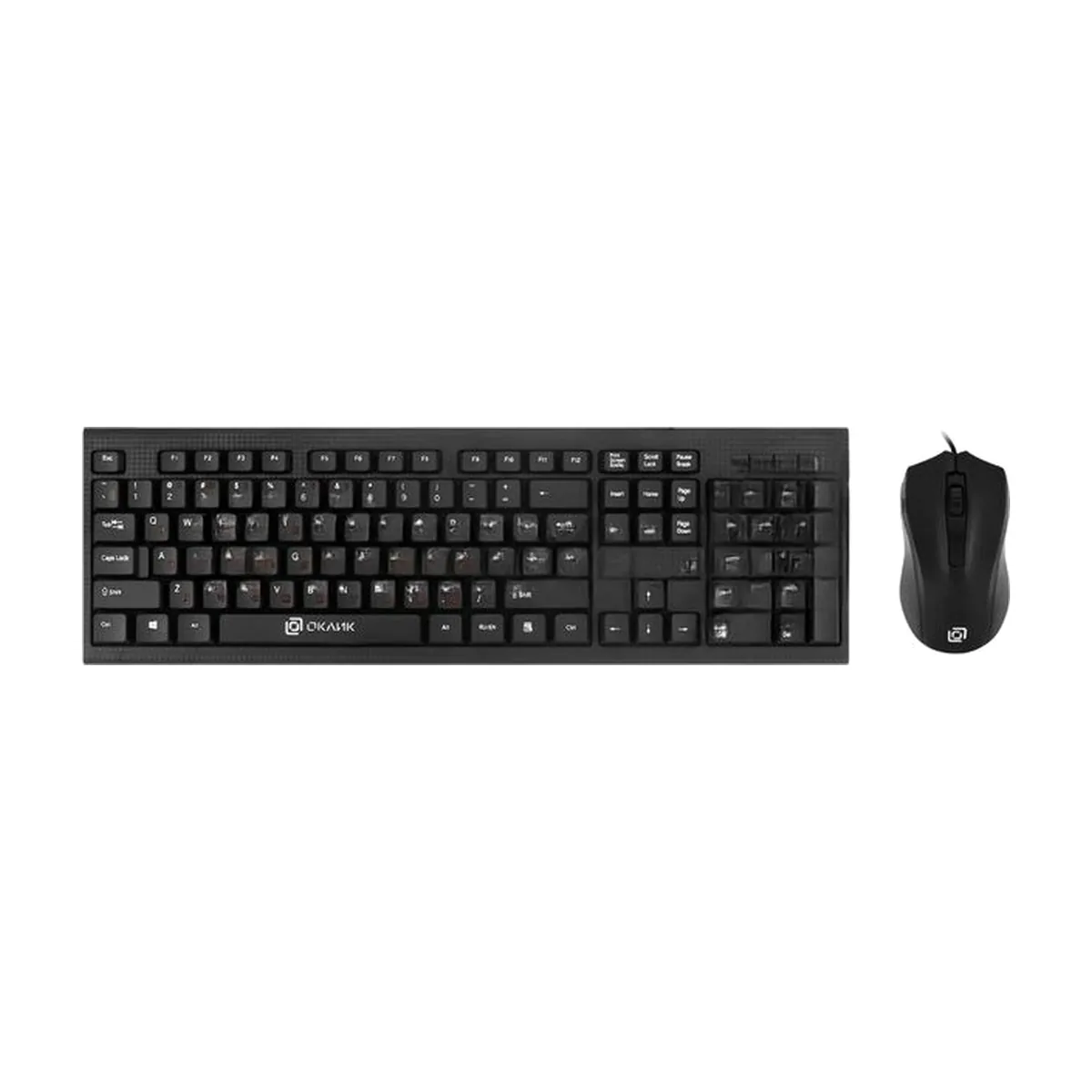 Комплект клавиатура+мышь Oklick 620M проводной, USB, 1200 DPI, чёрный