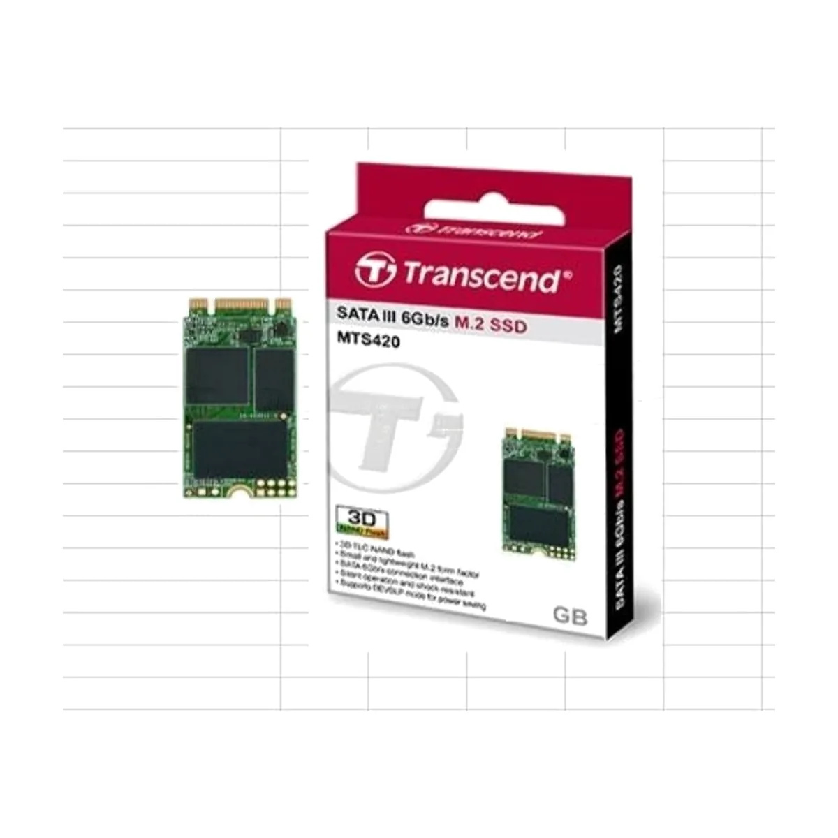 Накопитель SSD 240GB Transcend MTS420, 3D NAND, M.2[R/W - 560/500 MB/s]