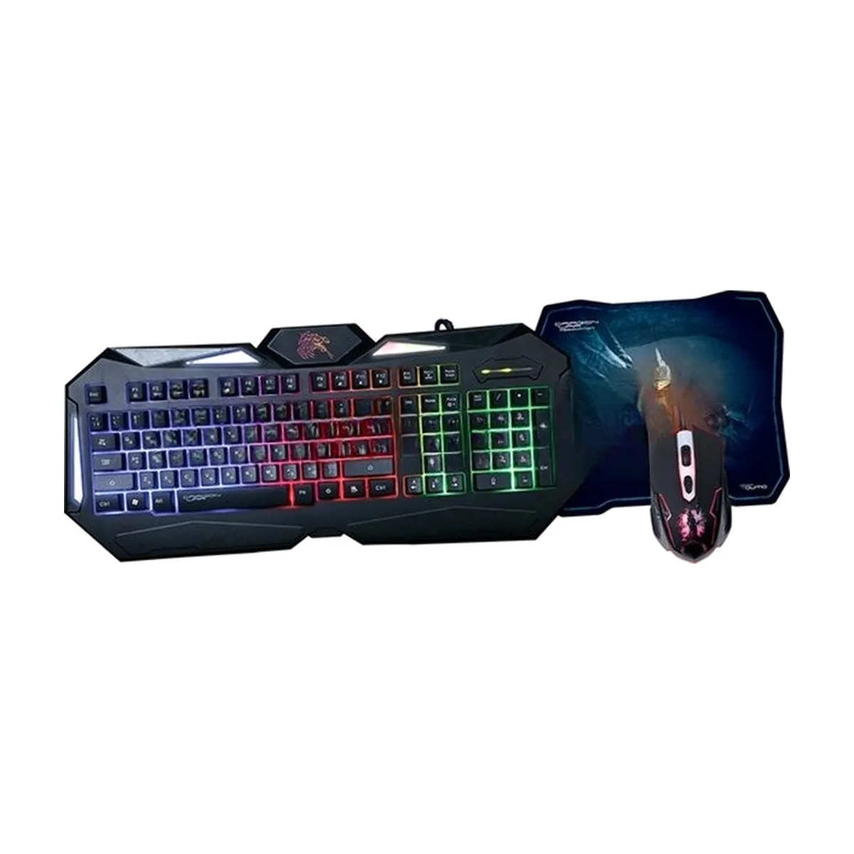 Комплект клавиатура+мышь Qumo Spirit of Wisdom проводной, USB, 2400 DPI, чёрный