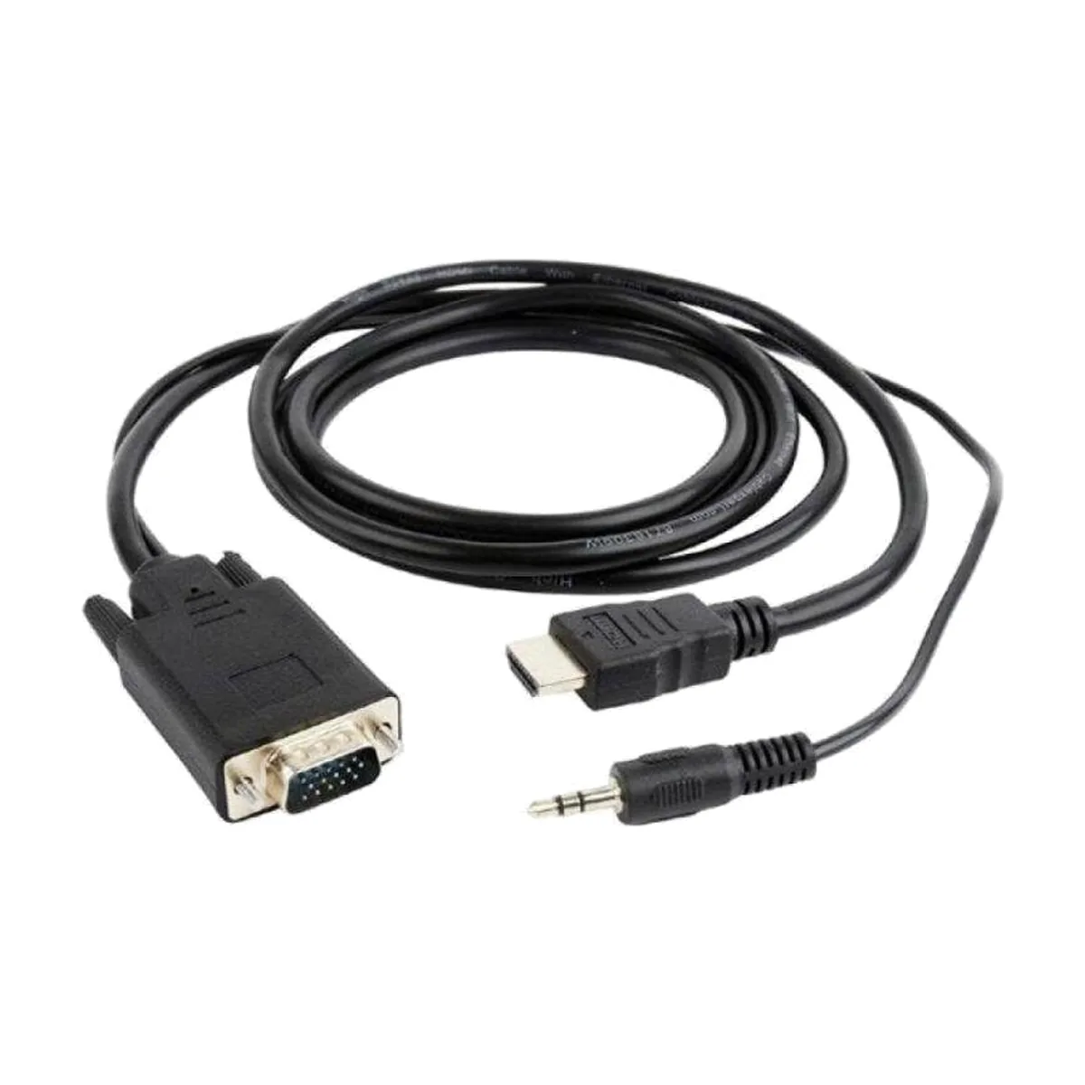 Кабель HDMI->VGA Cablexpert A-HDMI-VGA-03-6, 19M/15M + 3.5Jack, медь, позол.разъемы, 1.8м, черный, пакет