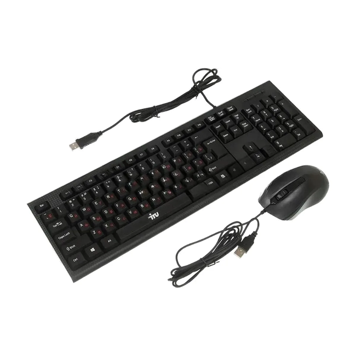 Комплект клавиатура+мышь Oklick 621M IRU проводной, USB, 1200 DPI, чёрный