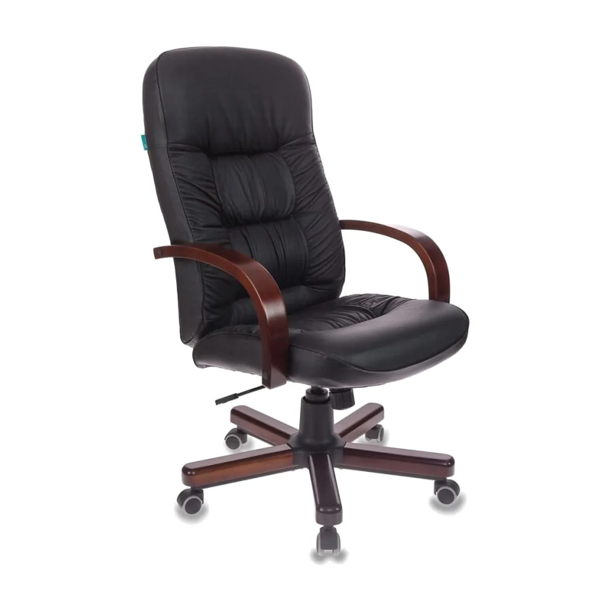 Кресло Бюрократ T-9908/WALNUT черный, кожа