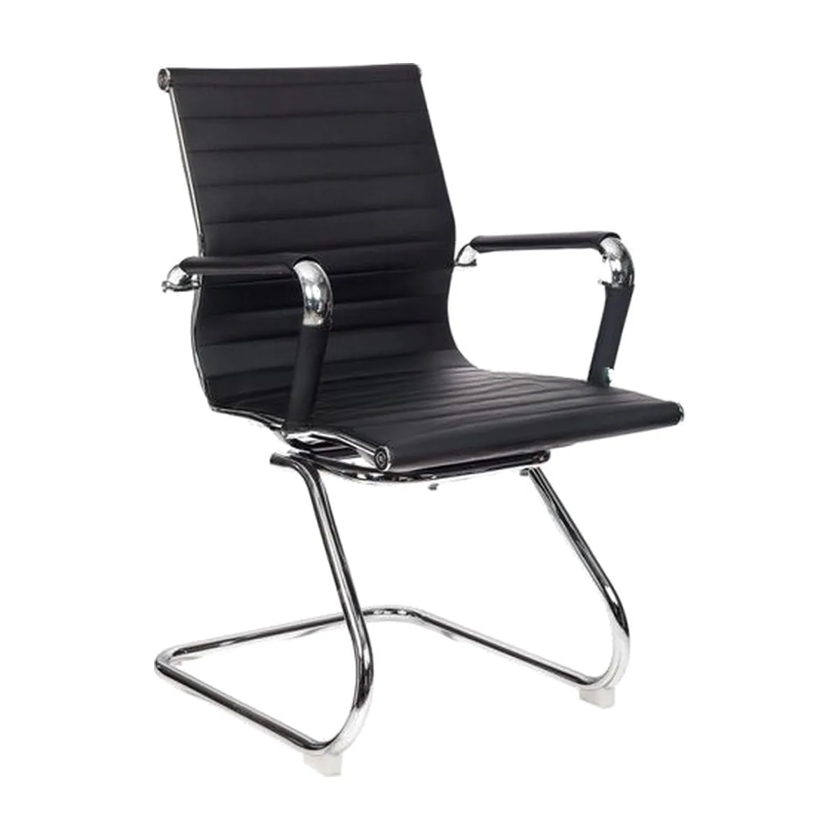 Кресло Бюрократ CH-883-LOW-V/BLACK черный, экокожа, 120 кг, механизм качания, низкая спинка