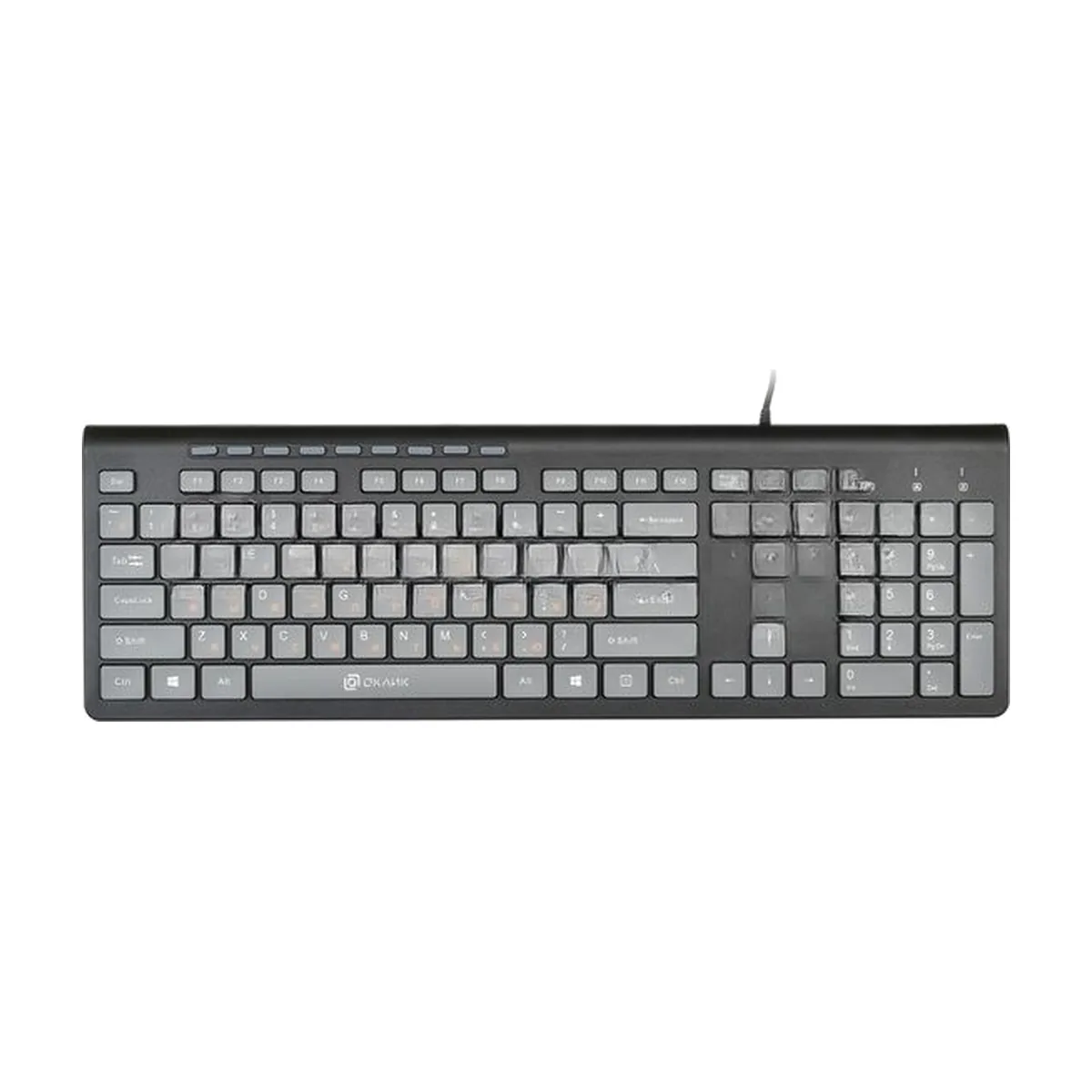 Клавиатура Oklick 480M проводная, USB, черный/серый