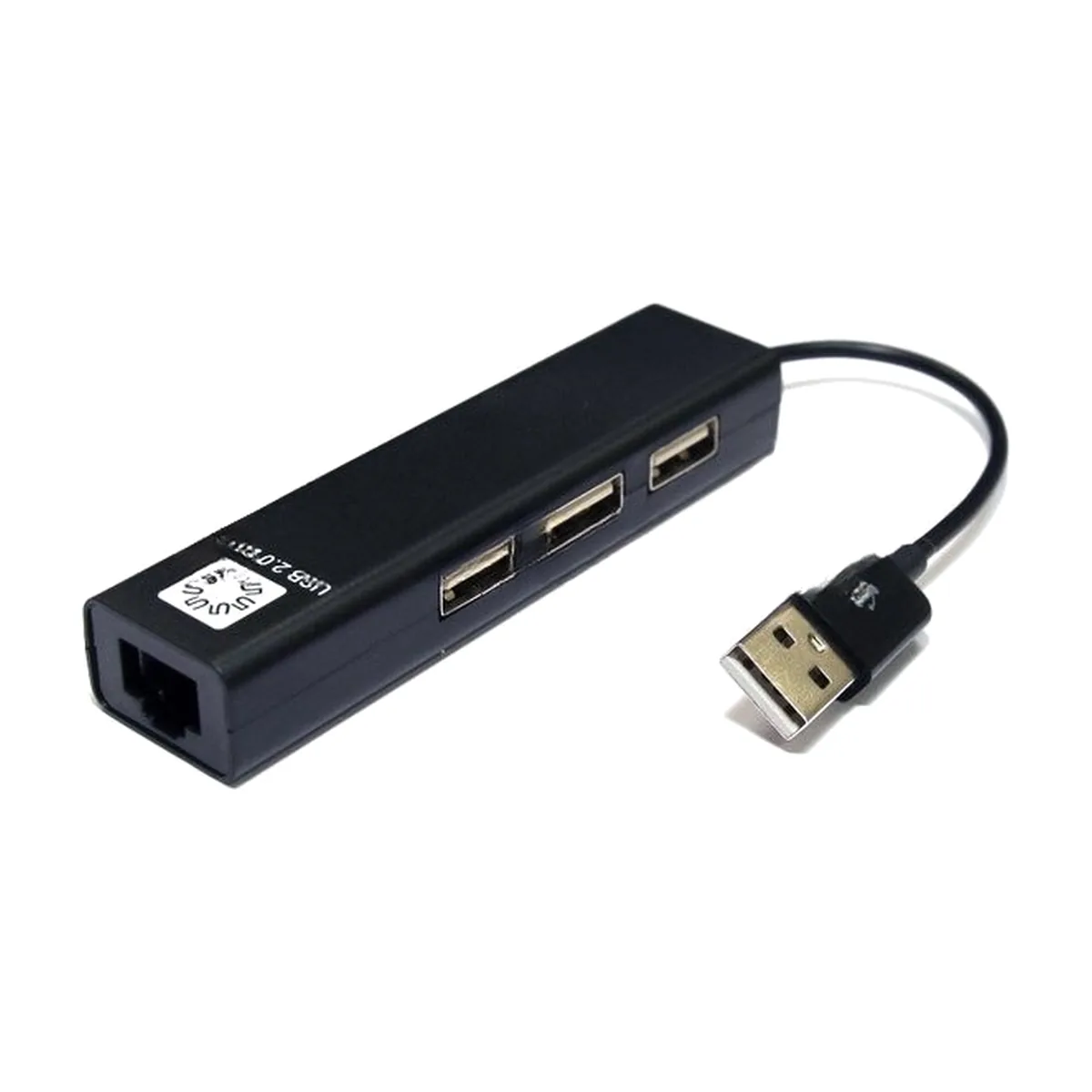 Кабель-адаптер 5bites UA2-45-06BKUSB2.0, 3хUSB2.0, RJ45 100MB, черный