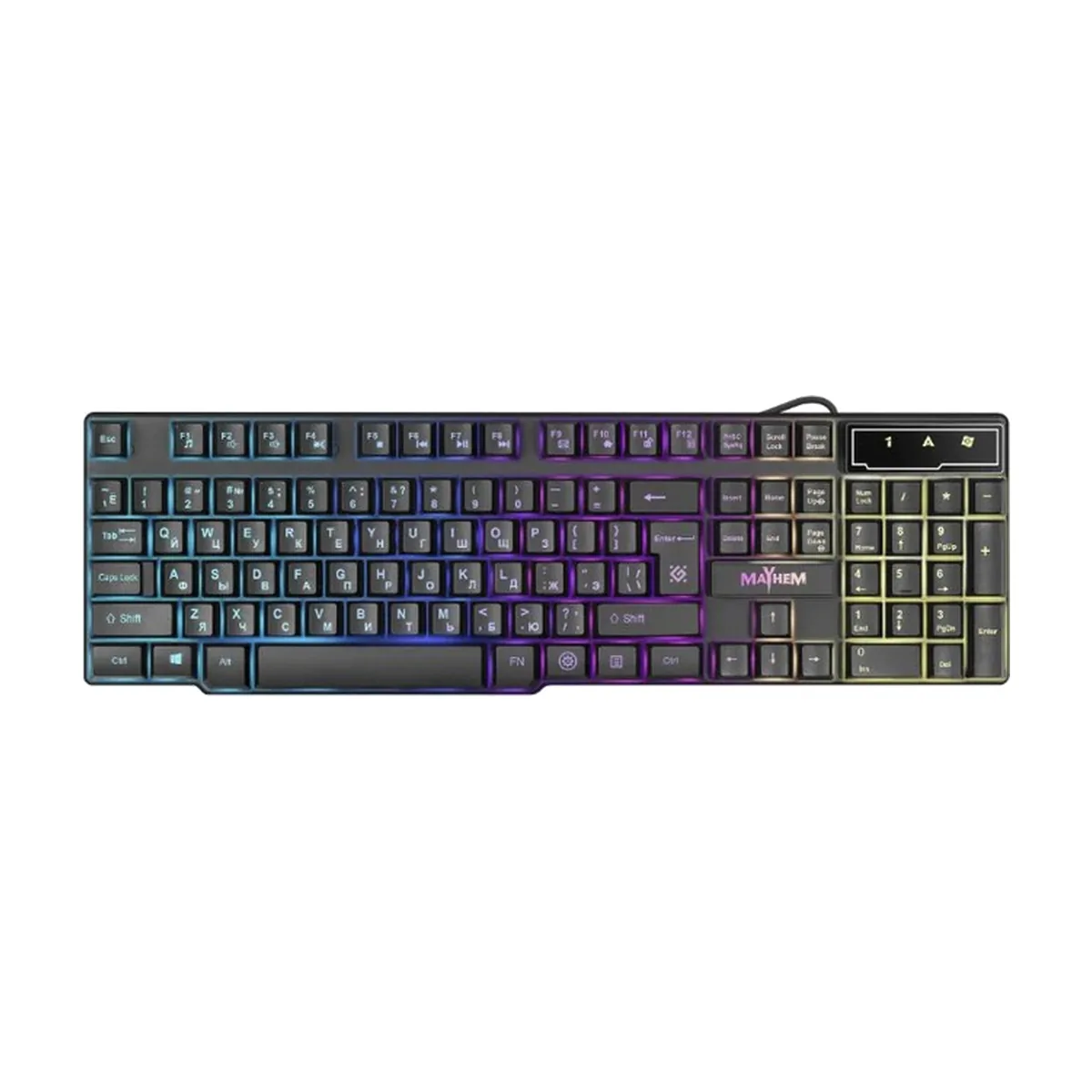 Клавиатура Defender Mayhem GK-360DL проводная, USB Type-A, чёрный