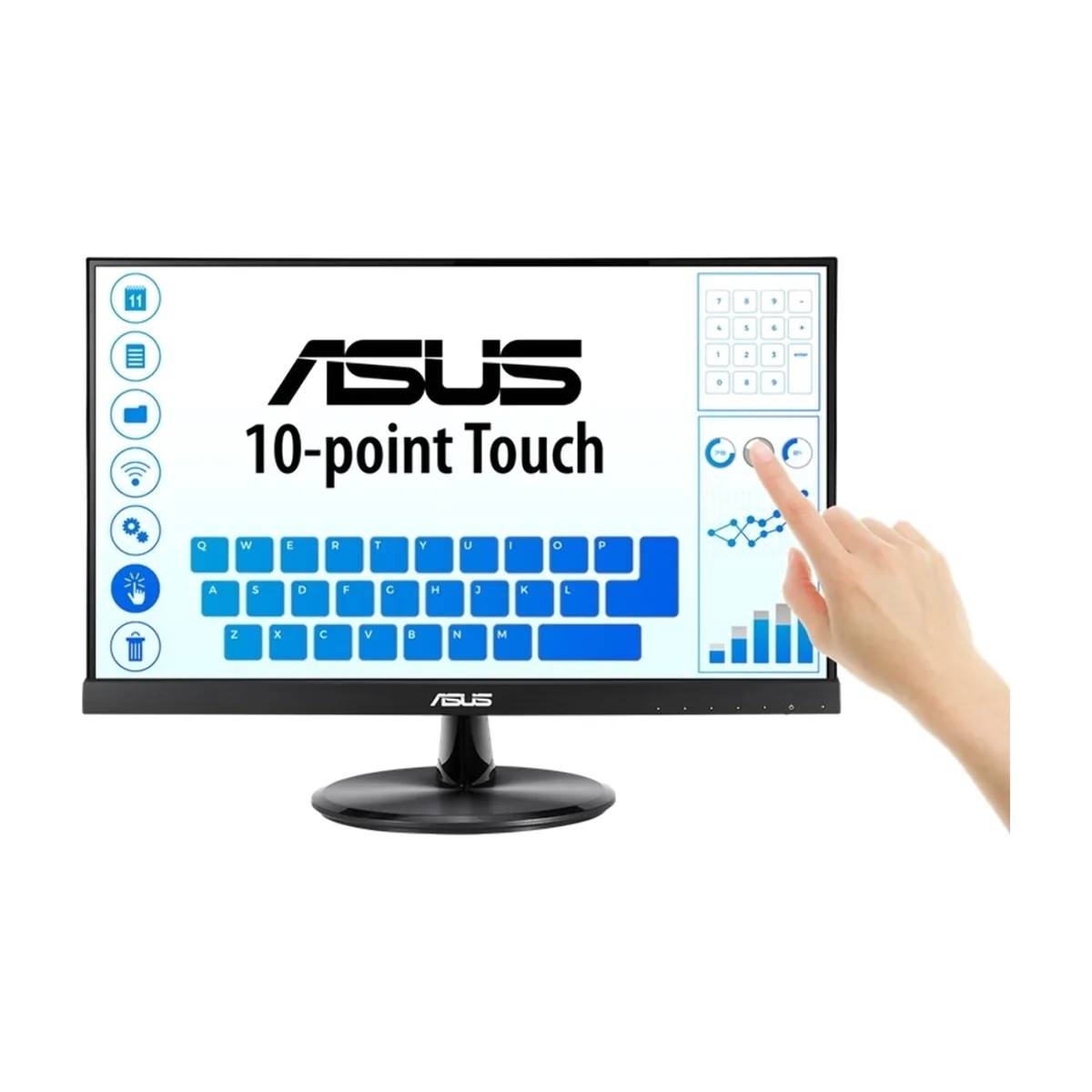 Монитор 21.5" ASUS VT229H IPS 1920x1080, 60 Гц, 5 мс, 16:9, 250 кд/м2, 1xHDMI, сенсорный, черный