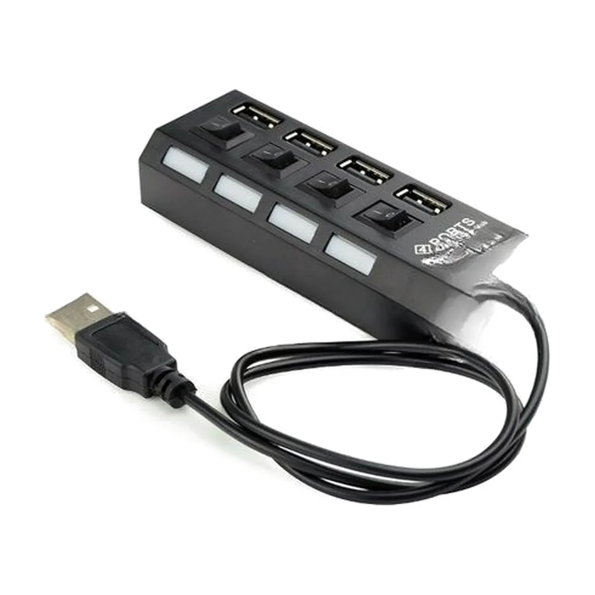 USB-концентратор Gembird UHB-243-AD, USB 2.0, USB 4 порта с подсветкой и выключателем, USB