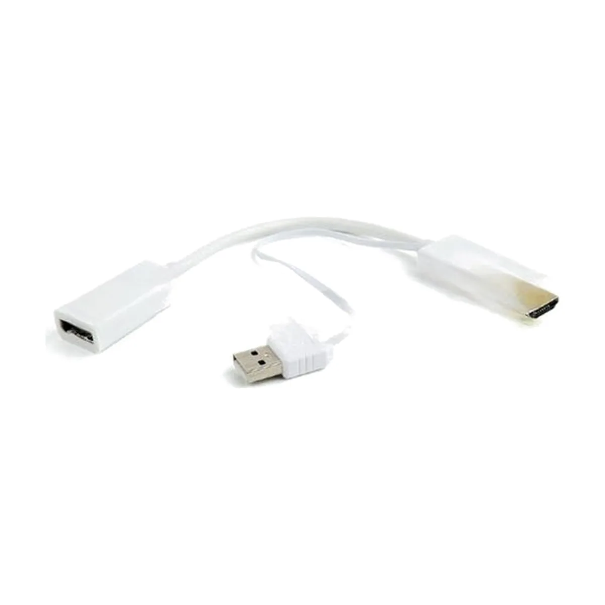 Конвертер HDMI->DisplayPort, Cablexpert DSC-HDMI-DP-W, HD19M+USBxHD20F, белый