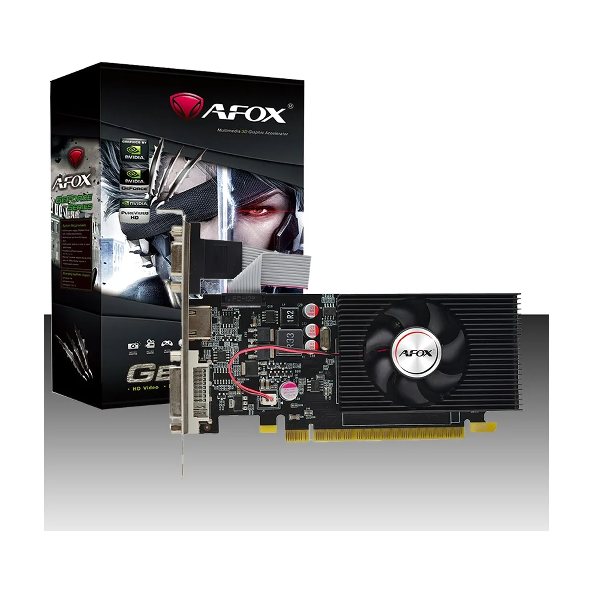 Видеокарта AFOX GeForce GT 730, 4 GB DDR3, 128 bit, DVI-D, HDMI, VGA (D-Sub), GPU 700 МГц