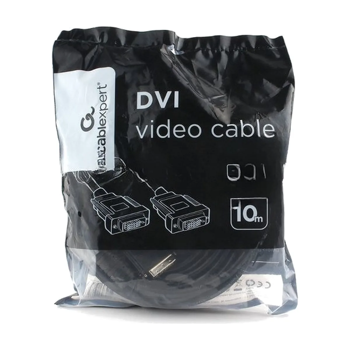 Кабель DVI-D dual link Cablexpert CC-DVI2L-BK-10M, 25M/25M, 10м, черный, экран, феррит.кольца, пакет