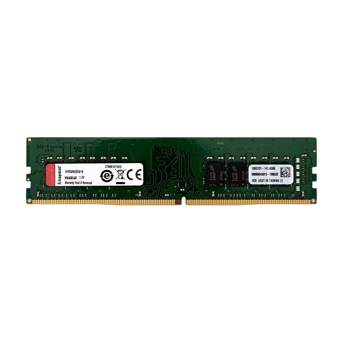 Оперативная память Kingston ValueRAM, DDR4, 16GB (1x16GB), 3200MHz, CL22, DIMM