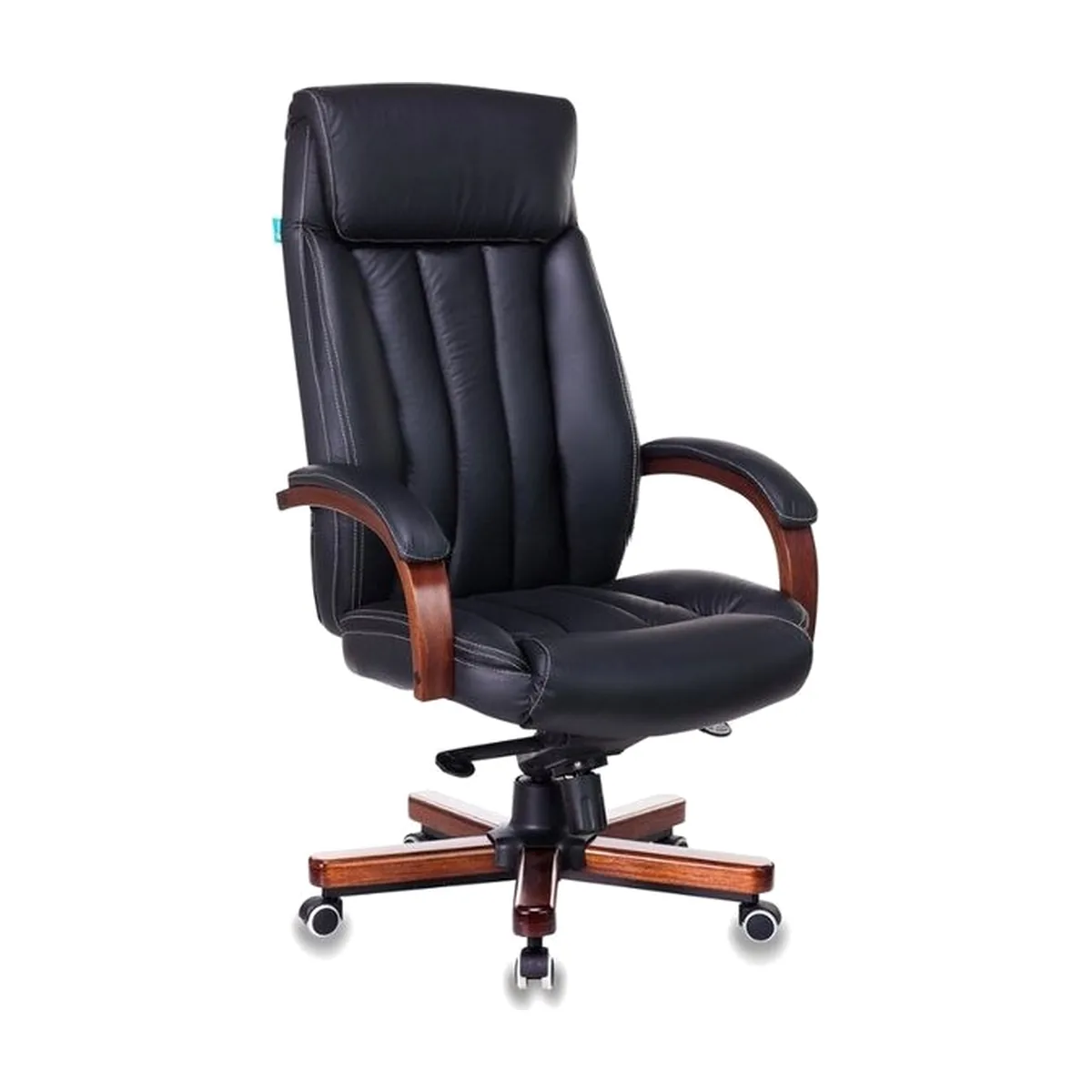 Кресло Бюрократ T-9922WALNUT/BLACK черный, кожа
