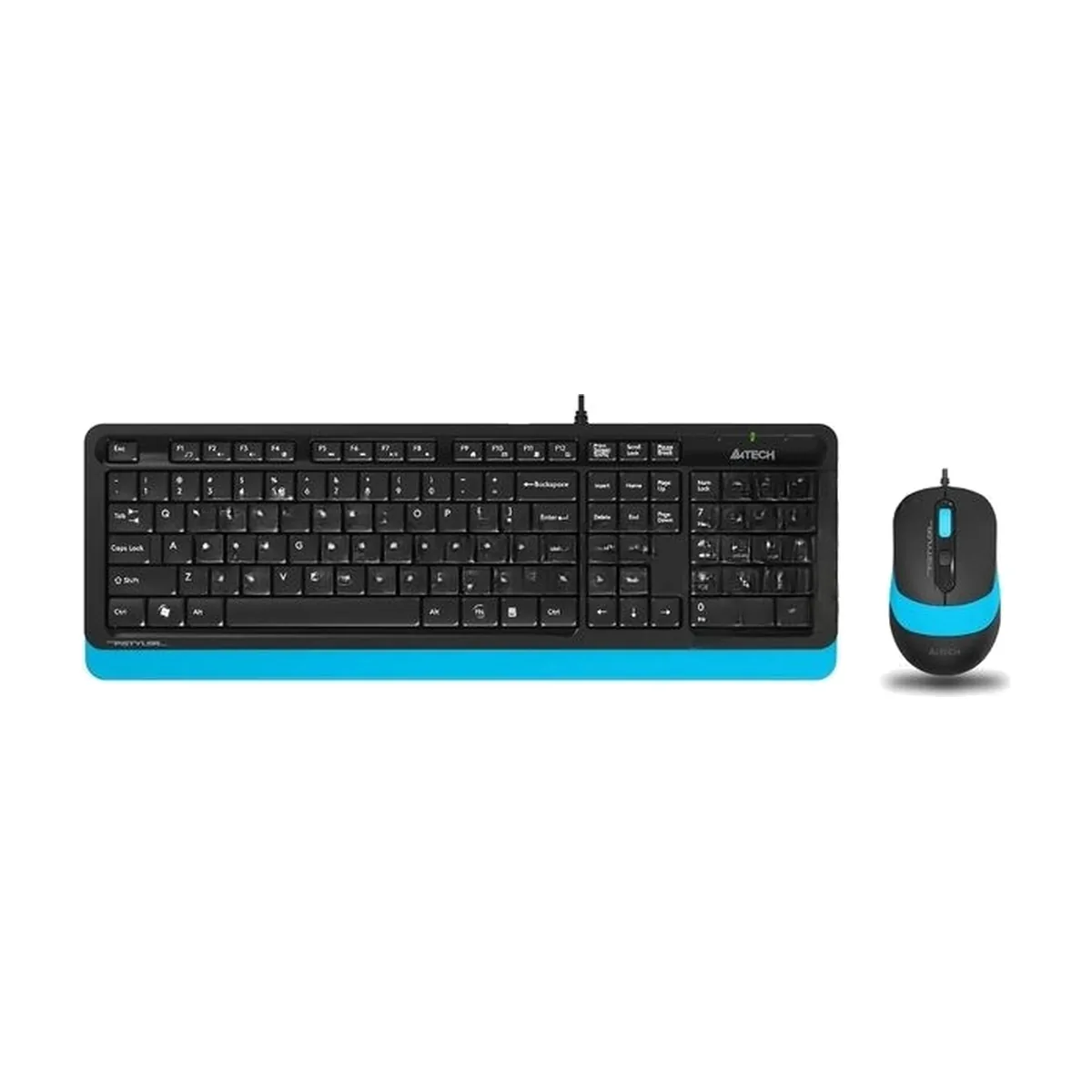 Комплект клавиатура+мышь A4Tech FStyler F1010 проводной, USB, 1600 DPI, чёрный/синий