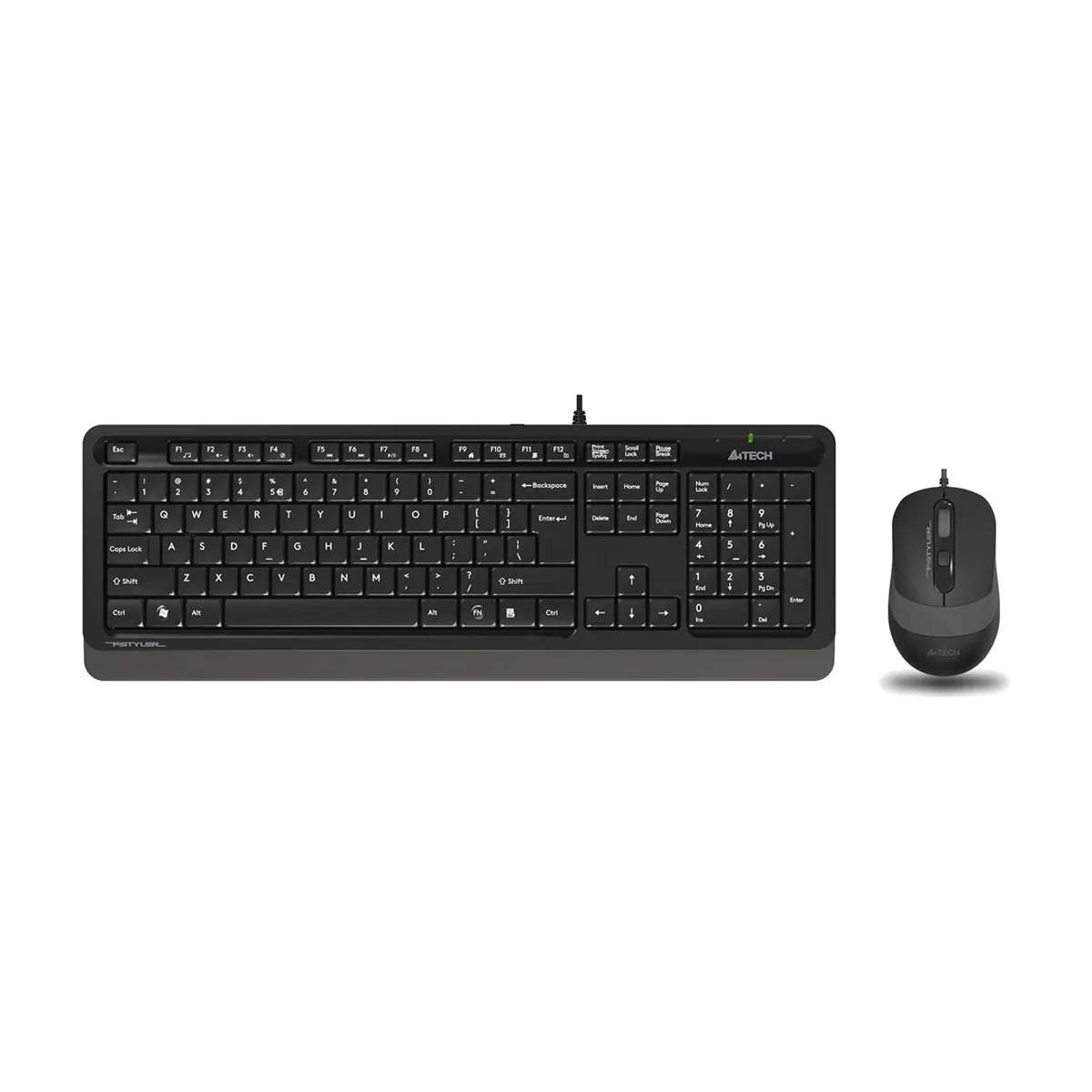 Комплект клавиатура+мышь A4Tech FStyler F1010 проводной, USB, 1600 DPI, чёрный/серый