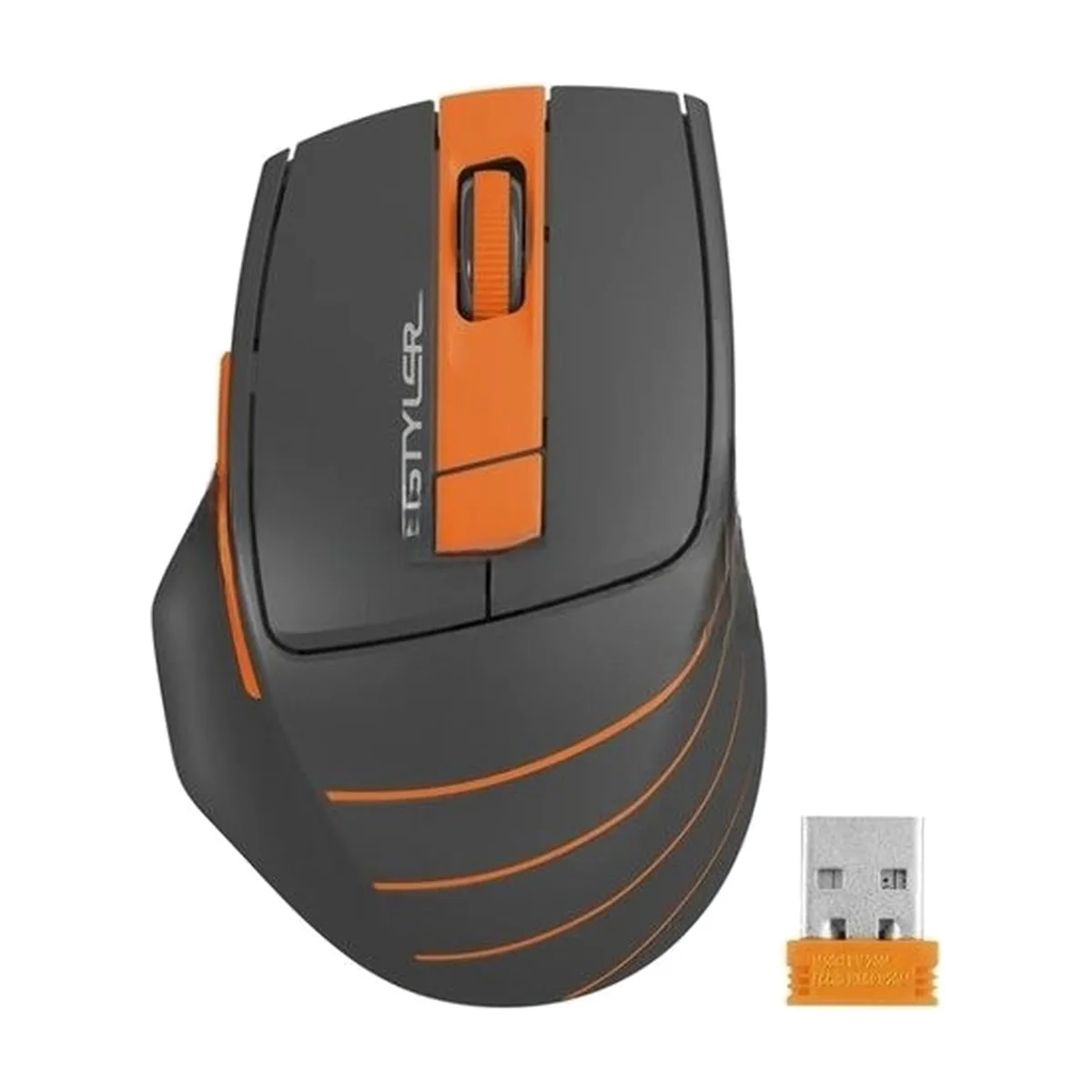 Мышь беспроводная A4Tech Fstyler FG30 серый/оранжевый, 2000 dpi, USB Type-A, радиоканал, кнопки - 6
