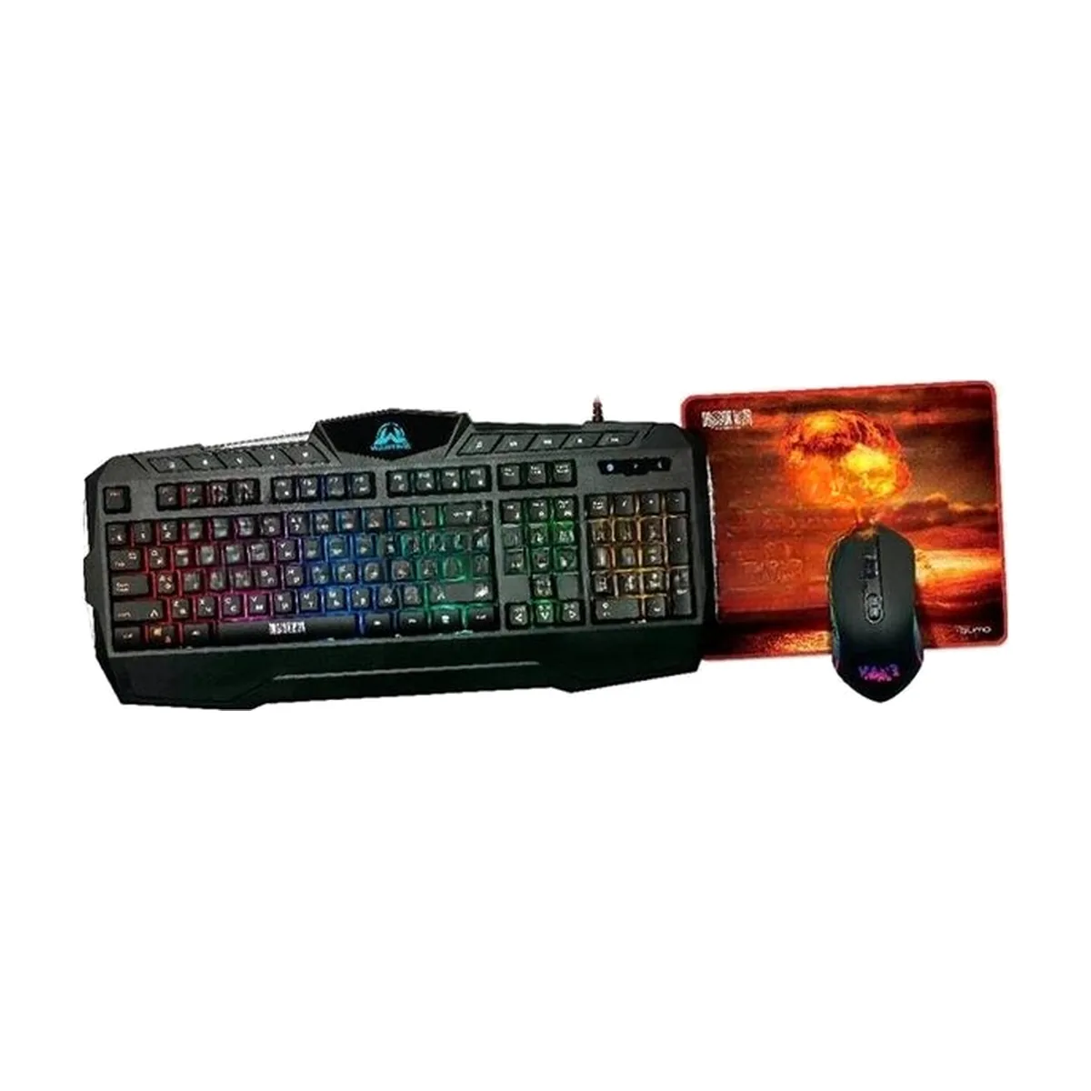 Комплект клавиатура+мышь Qumo Wartime проводной, USB, 3200 DPI, чёрный