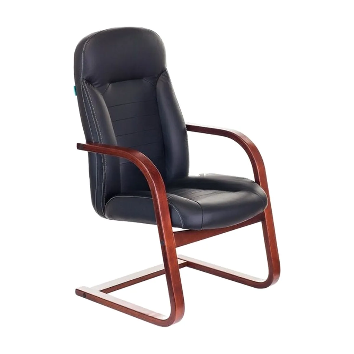 Кресло компьютерное Бюрократ T-9923WALNUT-AV/BL черный, кожа, низкая спинка