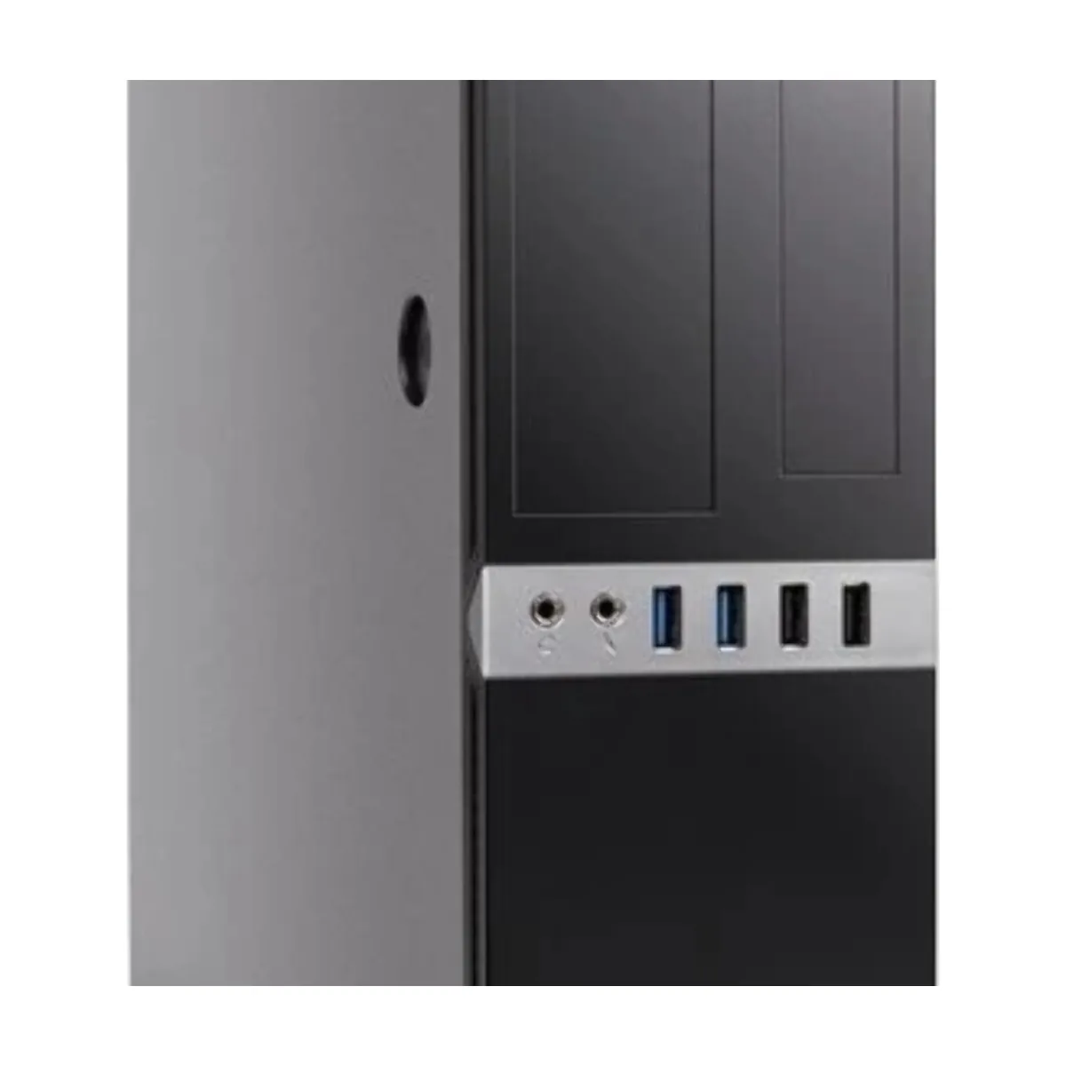 Компьютерный корпус с блоком питания 300Вт. Сase Foxline mATX Desktop 300W, 2xUSB 3.0, 2xUSB 2.0, toolless, Black, 8см. fan, powercord